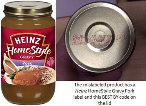 H.J. Heinz Co. Recalls Products Incorrectly Labeled As Pork Gravy Due To Misbranding and Undeclared Allergens